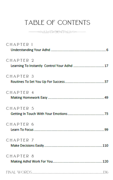 The Hyperactive Teen - Table of Contents